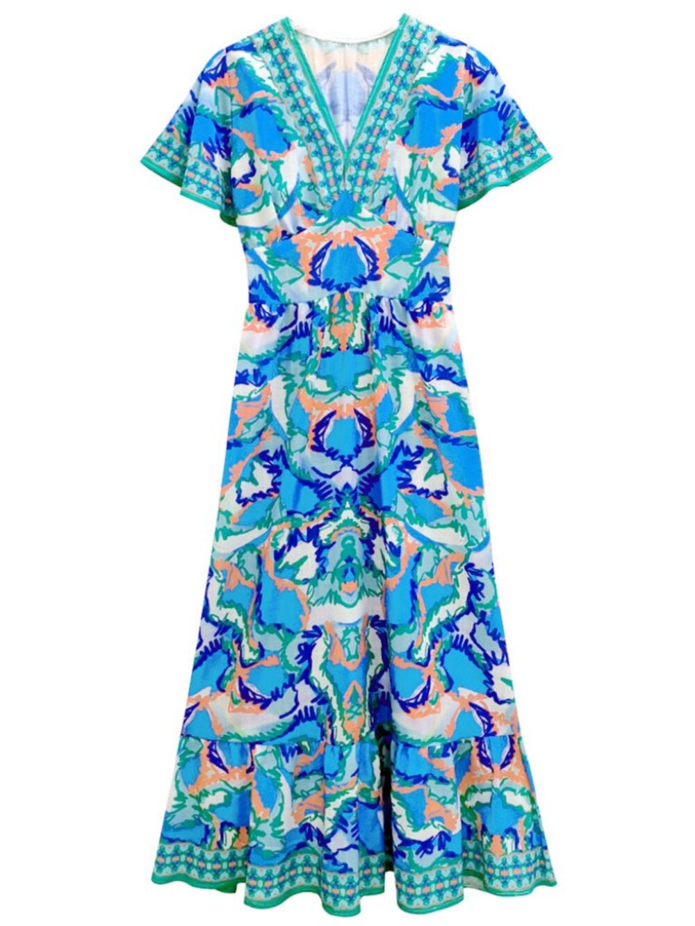 Abstract Print Maxi Dress